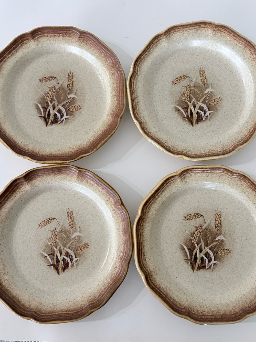 MIKASA MCM Whole Wheat GRANOLA Salad Plates 7-7/8" Set 0f 4 E8001 JAPAN Dining